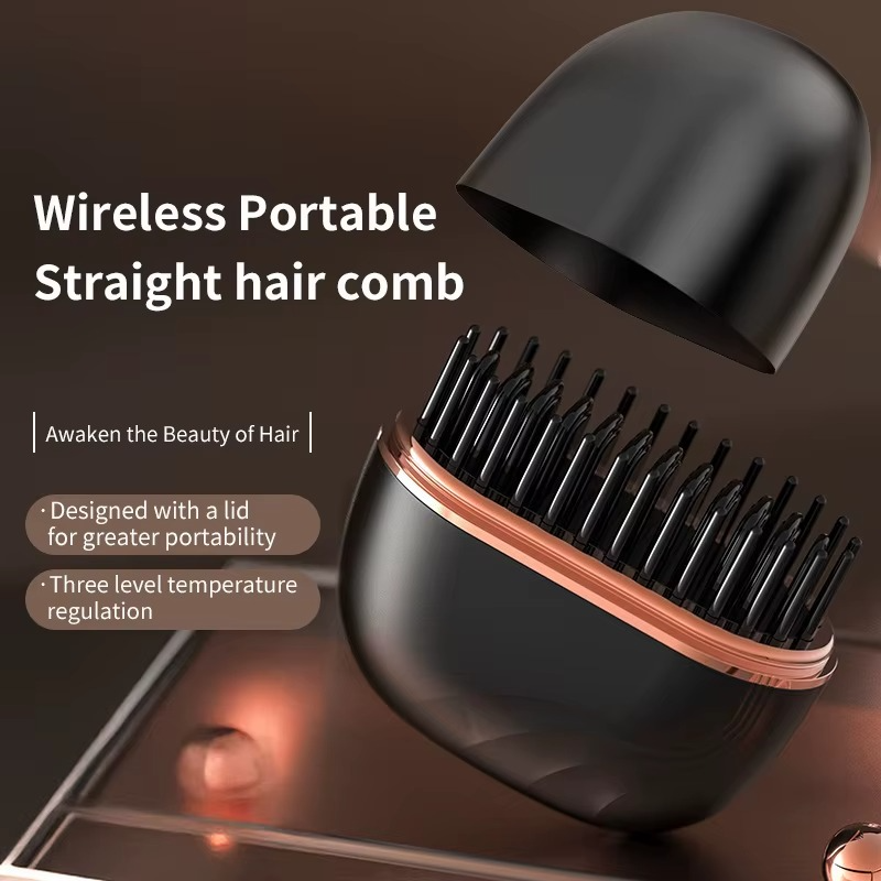 Mini Cordless Hair Straightener Brush