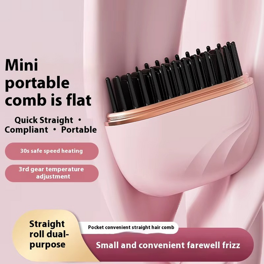 Mini Cordless Hair Straightener Brush
